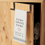 Personalised Home Sweet Home Coordinates Tea Towel<br><div class="desc">A cute personalised kitchen towel featuring vintage typewriter lettering,  rope stripe detailing,  and a heart illustration. "Home Sweet Home" or your choice of custom text appears along with your home's latitude and longitude coordinates.</div>