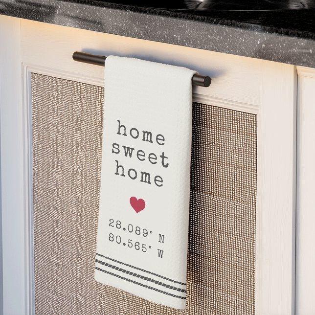 Personalised Home Sweet Home Coordinates Tea Towel (Creator Uploaded)