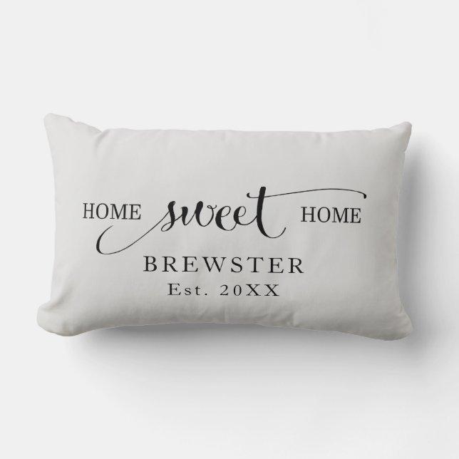 Personalised Home Sweet Home Family Name Lumbar Cushion (Front)
