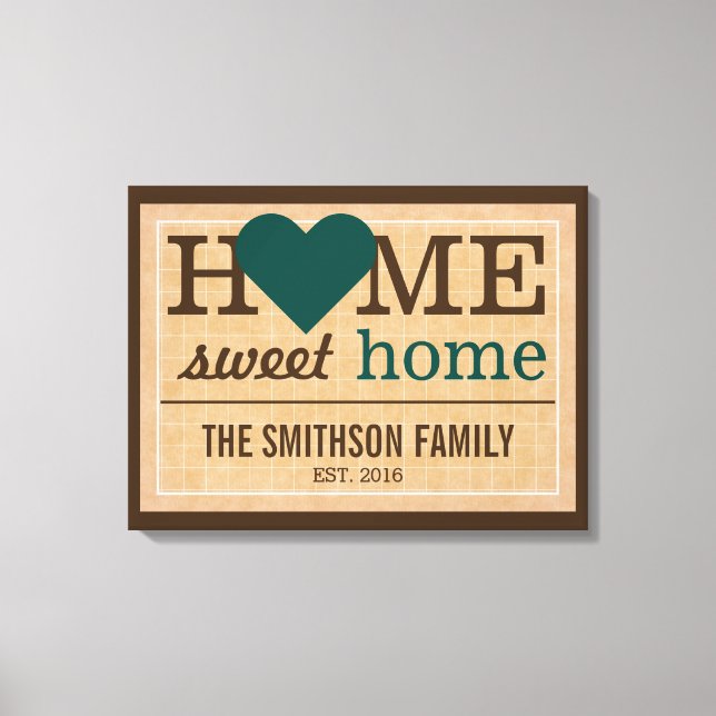 Personalised Home Sweet Home Family Welcome Sign (Front)