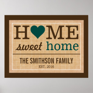 Personalised Home Sweet Home Family Welcome Sign
