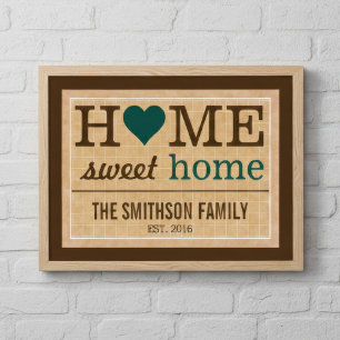 Personalised Home Sweet Home Family Welcome Sign