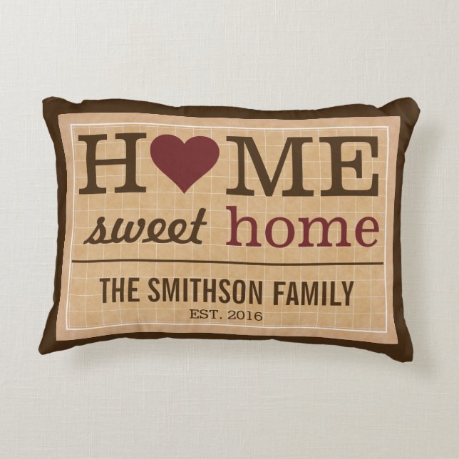 Personalised Home Sweet Home Family Welcome Sign Decorative Cushion (Back)