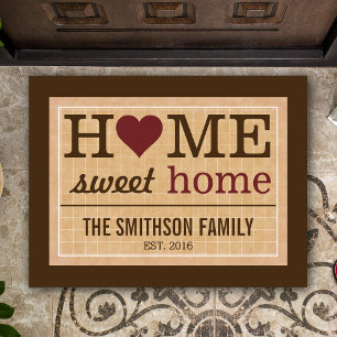 Personalised Home Sweet Home Family Welcome Sign Doormat