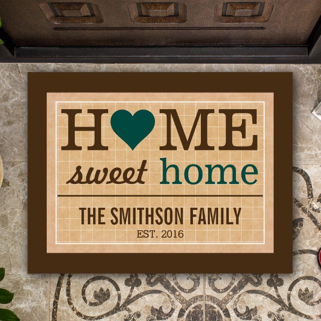 Personalised Home Sweet Home Family Welcome Sign Doormat (Creator Uploaded)