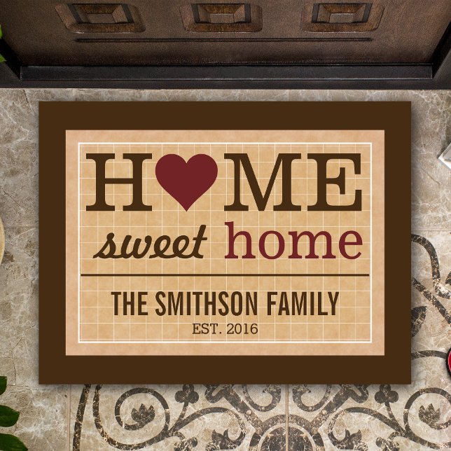 Personalised Home Sweet Home Family Welcome Sign Doormat (Creator Uploaded)
