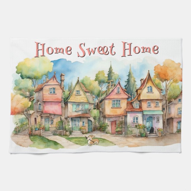 Personalised Home Sweet Home Kitchen Towel (Horizontal)