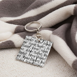 Personalised Home Sweet Home Line Art Key Ring