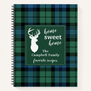 Personalised Home Sweet Home Tartan Campbell Plaid Notebook