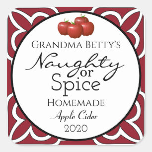 Personalised Homemade Apple Cider Square Sticker