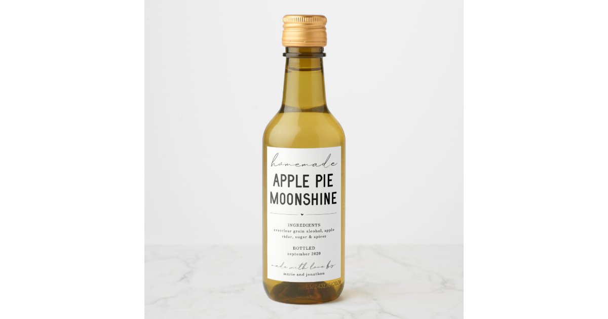 Personalised Homemade Apple Pie Moonshine Label | Zazzle.co.uk