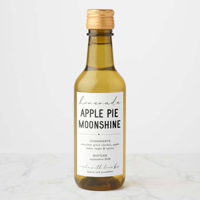 Personalised Homemade Apple Pie Moonshine Label (Front)