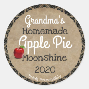 Personalised Homemade Apple Pie Moonshine Label
