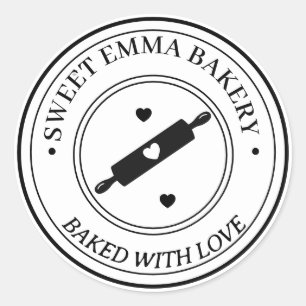 Personalised Homemade Bakery Logo custom Rubber Classic Round Sticker