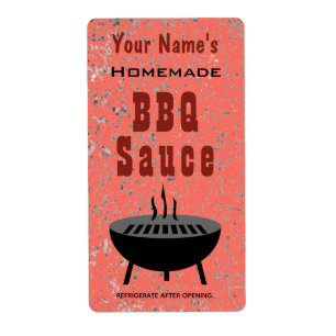 Personalised Homemade BBQ Sauce Barbeque Custom