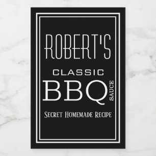 Personalised Homemade BBQ Sauce Label