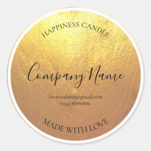 Personalised Homemade Candle GOLD Label