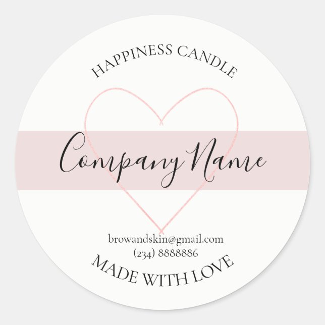 Personalised Homemade Candle Label (Front)