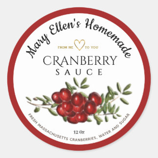 Personalised Homemade Cranberry Sauce Label
