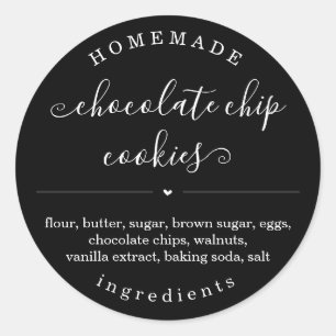 Personalised Homemade Food Black Background Classi Classic Round Sticker