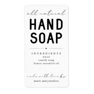 Personalised Homemade Hand Soap Label