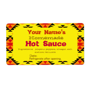 Personalised Homemade Hot Sauce Labels Indian Art