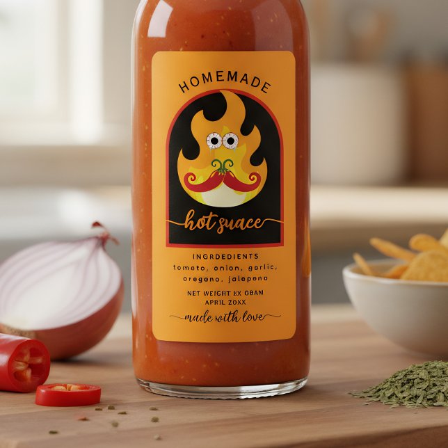 Personalised Homemade hot sauce orange label (Creator Uploaded)