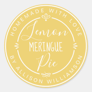 Personalised Homemade Lemon Meringue Pie Classic Round Sticker