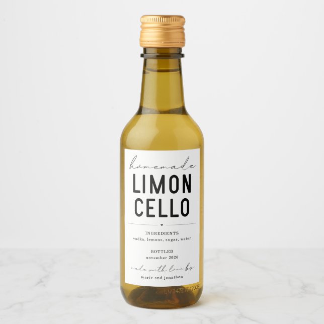 Personalised Homemade Limoncello Bottle Label (Front)