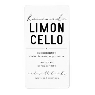 Personalised Homemade Limoncello Bottle Label
