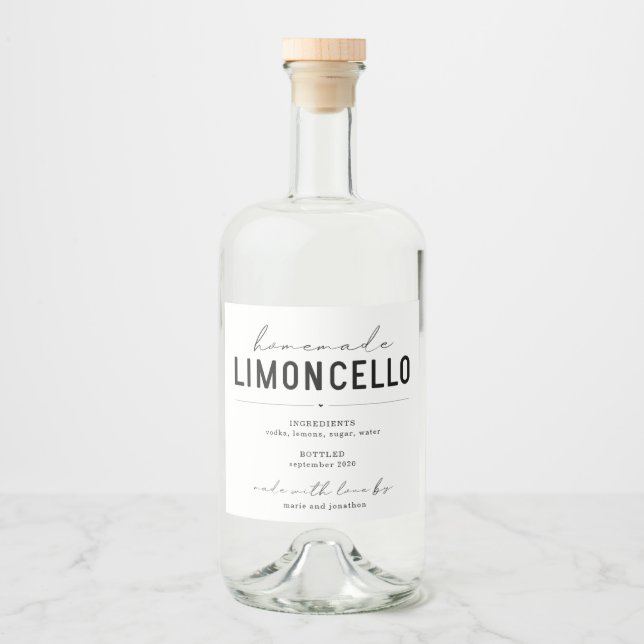 Personalised Homemade Limoncello Bottle Label (Front)