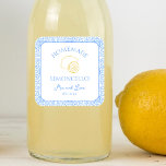 Personalised Homemade Limoncello Bottle Wedding Square Sticker<br><div class="desc">]Elevate your Mediterranean-inspired wedding with these elegant, customisable limoncello favour labels. Featuring a charming blue tile pattern and a fresh lemon illustration, this sticker label is perfect for adding a personal touch to your homemade limoncello favours. The blue and yellow colour scheme complements classic coastal themes, making it ideal for...</div>