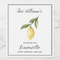 Personalised Homemade Limoncello Food Drink Labels