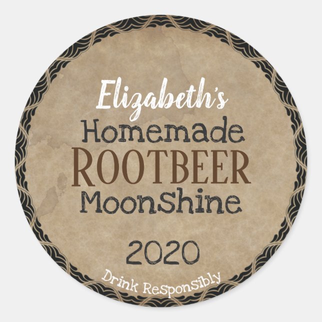 Personalised Homemade Moonshine Label (Front)