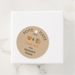 Personalised Homemade Peach Jam Rustic Kraft Favour Tags