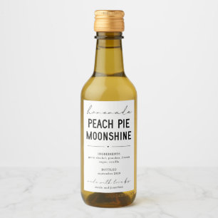 Personalised Homemade Peach Pie Moonshine Label