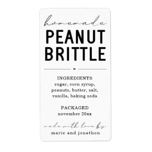 Personalised Homemade Peanut Brittle Label