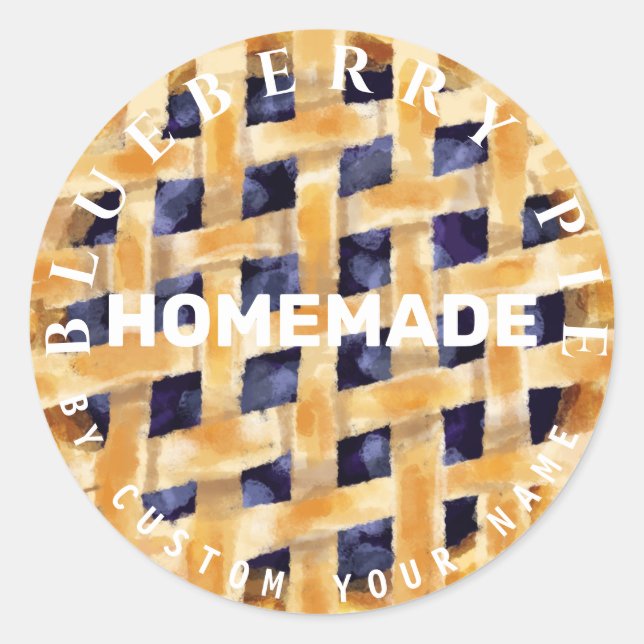 Personalised Homemade Pie Classic Round Sticker (Front)