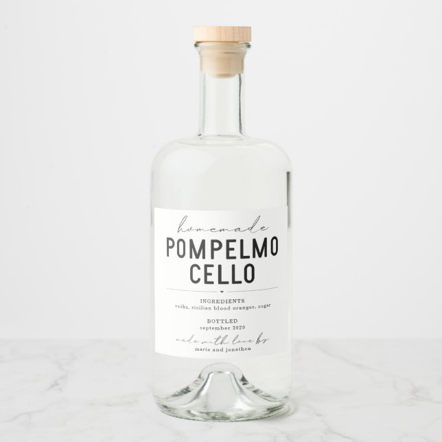 Personalised Homemade Pompelmocello Label (Front)