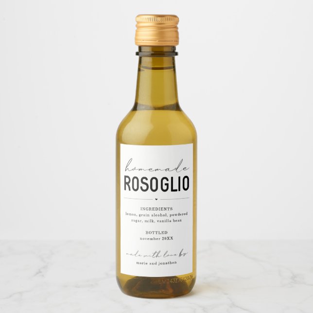 Personalised Homemade Rosoglio Bottle Label (Front)