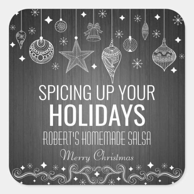 Personalised Homemade Salsa Holiday Square Sticker (Front)