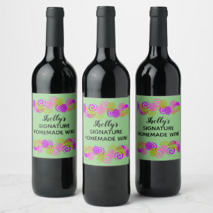 Personalised Homemade Signature Favourite Wine  Label