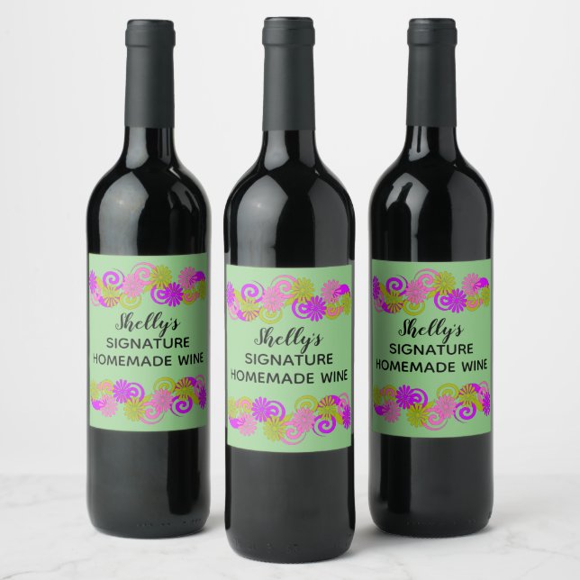 Personalised Homemade Signature Favourite Wine  Label (Bottles)