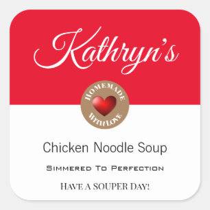 Personalised Homemade Soup Food Label