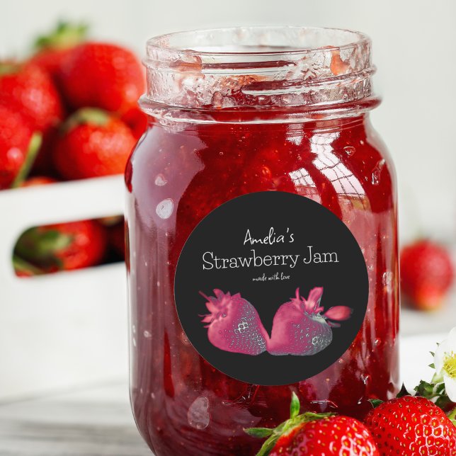 Personalised Homemade Strawberry Jam  Classic Round Sticker (Creator Uploaded)