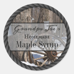 Personalised Homemade Syrup Rustic Label