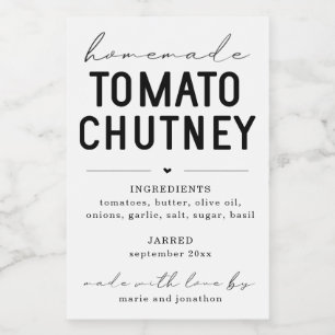 Personalised Homemade Tomato Chutney Label