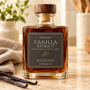 Personalised Homemade Vanilla Extract Brown Square Sticker