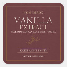 Personalised Homemade Vanilla Extract Burgundy