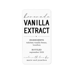 Personalised Homemade Vanilla Extract Label